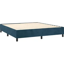 vidaXL Boxspringbett mit Matratze Dunkelblau 180x200 cm Samt