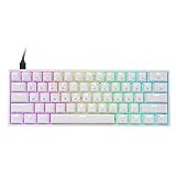 EPOMAKER SKYLOONG SK61 GK61 60% Mechanische Tastatur mit Kabel, RGB beleuchtet, Optical hot swap und Anpassbares, ABS Doubleshot, QWERTY staubdicht für PC/Mac/Gamer (Weiß, Gateron Optical Blue)