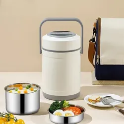 J.Zao Isolierte Lunch Bag & Box - 304 Edelstahl - Großes Fassungsvermögen und Langlebigkeit - Isolierter Eimer - 2 L - mit isolierter Tasche
