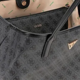 GUESS Schultertasche Eco Victtoria Large 2 In 1 Tote Coal Logo