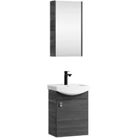 Planetmöbel Badmöbel-Set mit Spiegelschrank 45cm (Anthrazit)