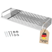 Intirilife Duschablage aus Edelstahl mit 60 x 13 cm - Duschkorb Duschregal Badregal mit praktischen Ablaufrinnen zum Bohren für Bad und Küche