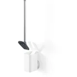 Umbra Toilettenbürste mit Halterung zum Kleben für Wand-und Bodenanbringung, Gummi, Weiss, Einheitsgröße