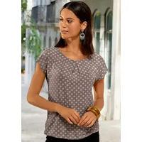LASCANA Kurzarmshirt Damen taupe, schwarz Gr.40/42