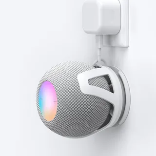 HomeMount Wandhalterung kompatibel mit HomePod Mini - Selbstklebend oder Bohren, Perfektes Kabelmanagement, platzsparende Halterung und Ständer für HomePod Mini