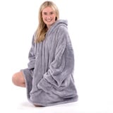 Snug Rug Decke mit Ärmel Pullover Decken-Kapuzenpullover Übergroße Sweatshirt Hoodie Kuscheldecke mit Ärmeln Kapuze Fleece für Herren und Damen Einheitsgröße (Fliedergrau)