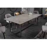 riess-ambiente Esstisch SYMBIOSE 200cm grau / schwarz · bis 8 Personen (Einzelartikel, 1-St), Esszimmer · Keramik · Metall · Beton-Optik · Industrial Design grau