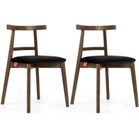 Konsimo Esszimmerstuhl Esstischstühle LILIO Holzstühle Polsterstühle 2 St, hergestellt in der EU, Buchenholzrahmen, Vintage, Lefkas Eiche schwarz
