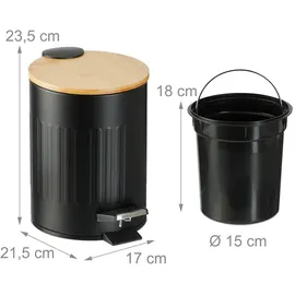 Relaxdays Kosmetikeimer 3 l Schwarz