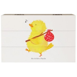 Mr. & Mrs. Panda Dekokiste Küken Wanderer – Weiß – Geschenk, Geschenk zu Ostern, Schatzkiste, Tr (1 St) weiß Ø 0 cm x 19 cm x 10 cm