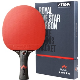 Stiga Royal 5 Sterne Tischtennis Schläger Pro Carbon, Schwarz/Rot