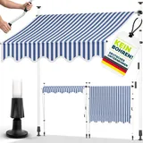 tillvex Klemmmarkise 150 cm blau/weiß