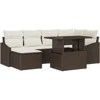 vidaXL Garten-Sofa-Set 7-tlg. braun/beige