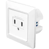 Logilink PA0332 - Unterputz Steckdose mit 2X USB-C (25W/15W), PD (PowerDelivery 3.0), Schutzklasse IP20