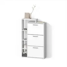 livinity® Ortello 80 x 128,3 x 24,2 cm mit 3 Schubladen / weiß