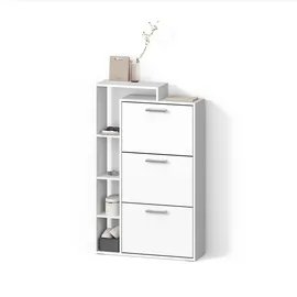 livinity® Ortello 80 x 128,3 x 24,2 cm mit 3 Schubladen / weiß