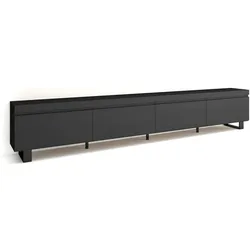 SKRAUT HOME Wohnzimmer TV-Schrank, Viel Stauraum, 320x35x57cm, Großformat TV, Industriedesign, Moderner Stil, Schwarz - 506_2