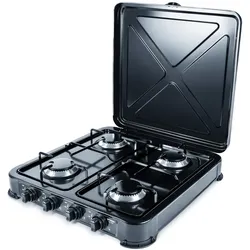 Promis KG400B, Schwarz, Arbeitsplatte, Gaskochfeld, Metaltek, 4 Zone(n), 4 Zone(