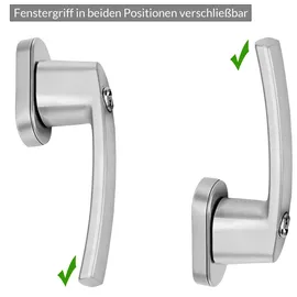 monzana MONZANA® Fenstergriffe Abschließbar mit Schloss Kindersicherung Silber 35mm Stiftlänge 2 Schlüssel Fensterbeschlag Balkon Türgriff Einbruch...