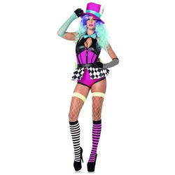 Leg Avenue Kostüm Neon Hutmacherin, Mad Hatter Kostüm im Wunderland der 80er Jahre! rosa L