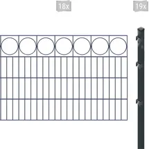 Arvotec Doppelstabmattenzaun ARVOTEC "ESSENTIAL 80 zum Einbetonieren "Ring" mit Zierleiste", grau (anthrazit), H:80cm, Stahl, Kunststoff, Zaunelemente, Zaunhöhe 80 cm, Zaunlänge 2 - 60 m
