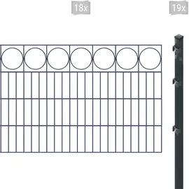 Arvotec Doppelstabmattenzaun ARVOTEC "ESSENTIAL 80 zum Einbetonieren "Ring" mit Zierleiste", grau (anthrazit), H:80cm, Stahl, Kunststoff, Zaunelemente, Zaunhöhe 80 cm, Zaunlänge 2 - 60 m