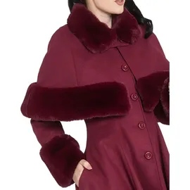 Hell Bunny Vintage Mantel - Capulet Coat Dunkelrot S - rot - S