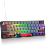 SOLIDEE mechanische Gaming Tastatur 60 Prozent,61 Tasten kompakte mechanische Tastatur RGB Hintergrundbeleuchtung,60% Prozent Tastatur mechanisch QWERTY,Roter Schalter für Win/Mac PC Laptop(61 Dolch)