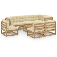 vidaXL 9-tlg Garten-Lounge-Set mit Kissen Kiefer Massivholz Modell 63