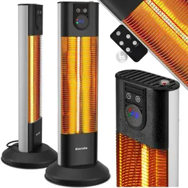 Tectake Infrarotheizstrahler Solaris Terra 1500W mit Timerfunktion - schwarz