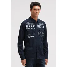 Camp David Langarmhemd Blau XL