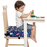 Sitzerhöhung Stuhl, Rutschfeste Kinder Boostersitz für Esstisch, Sitzerhöhung Baby Tragbar Sitzkissen, Waschbar Kleinkinder Esszimmerstuhl ErhöHen Pad mit 2 Sicherheitsschnalle
