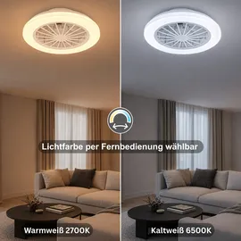 Hanseatic DLVO69222RS 1 Deckenventilator mit Licht Ø 38cm weiß matt