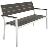 Tectake Gartenbank 2-Sitzer wetterfest, 128 x 59 x 88 cm