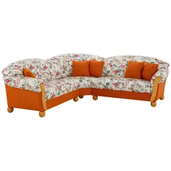 Ecksofa HOME AFFAIRE "Milano, L-Form", bunt (terrakotta, geblümt), B:233cm H:83cm T:233cm, Sofas, gleichschenklig