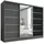 A&J MöbelLand Schiebetürenschrank AURELIA 1 200 x 215 x 59,5 cm Grau/Schwarz