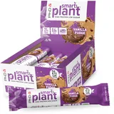 PhD Nutrition Smart Plant Protein Riegel Vegan, Vanille Karamell 12 x 64g - High Protein Snack mit 20g Eiweiß und wenig Zucker, Makrofreundlicher Eiweißriegel