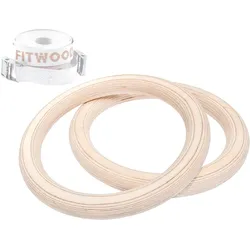 Fitwood Turnringe-Set Ulpu, Holzoptik, weisses Band EINHEITSGRÖSSE