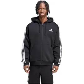 adidas M 3S FL FZ HD Kapuzensweatshirt Herren Schwarz/Weiß XL