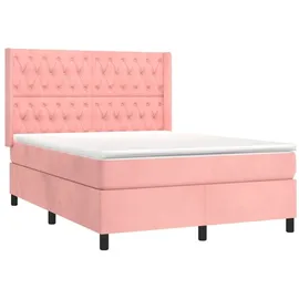 vidaXL Boxspringbett 140 x 200 cm Rosa