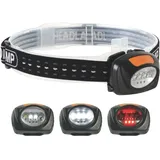 Perel 2-in-1 Stirnlampe Mit 4 Weißen Und 3 Roten Leds