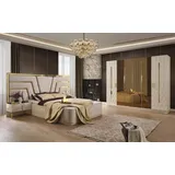 Xlmoebel Schlafzimmer-Set Schlafzimmer Bett Luxus Betten Nachttische Kleiderschrank, (5-tlg., Bett / 2х Nachttische / Kleiderschrank), Made in Europa weiß