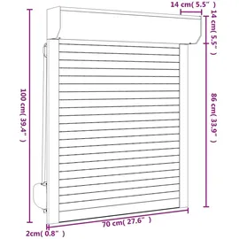 vidaXL Rollladen Aluminium 70x100 cm Anthrazit