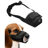 JEXOWIQ 1 pcs Hunde Maulkorb,atmungsaktiv und bequem,schnell sitzende Hundemündung mit verstellbaren Trägern,Schwarz Nylon-Mesh,erhindert Das Beißen,Kauen Und Bellen,Geeignet für Welpen bis 10 kg (L)