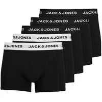 JACK & JONES Boxershorts Solid schwarz / weiß L 5er Pack