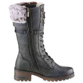 Mustang Winterstiefel MUSTANG SHOES "Haukea", Damen, Gr. 39, Normalschaft, navy, Lederimitat, Textil, Schuhe Winterstiefel, Snowboots, Winterstiefel mit TEX-Membrane