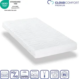 cloudcomfort Premium 7-Zonen Matratze 90x200 cm CloudComfort, Höhe 15 cm, Härtegrad H2/H3