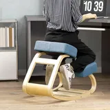 Kniehocker Gesundheitsstuhl, Kniestuhl ergonomisch, Büro Homeoffice Zuhause, Birkenholz, Blau | 6,65 kg | 120 kg | 69 x 51 x 58 cm - Blau
