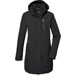 Parka KILLTEC "KOS 30 WMN PRK", Damen, Gr. 48, schwarz, Oberstoff: 100% Polyester, Futter: 100% Polyester (recycelt), sportlich, Jacken, Wasserdicht, atmungsaktiv, abnehmbare Kapuze, nachhaltige Materialien