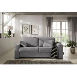 Home Affaire Schlafsofa »Roma Matratzenhöhe 14 cm« Dauerschlaffunktion, mit Unterfederung, Lattenrost, Matratze grau